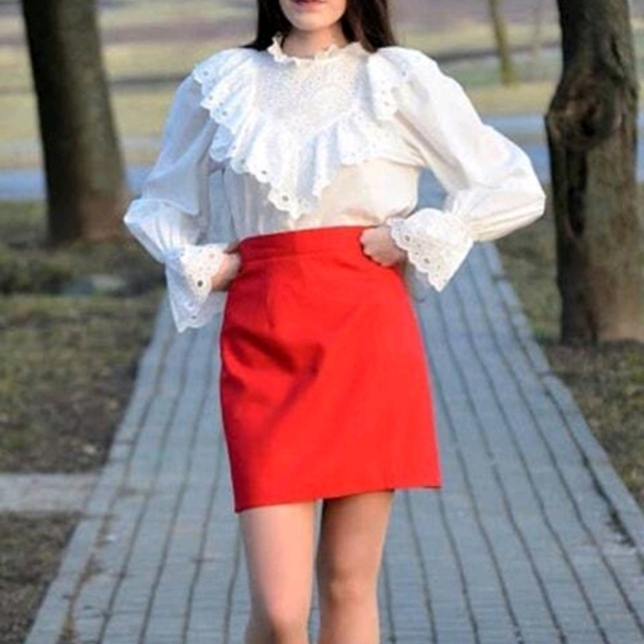 SHEIN eyelet Ruffle Trim blouse - Picture 15 of 16